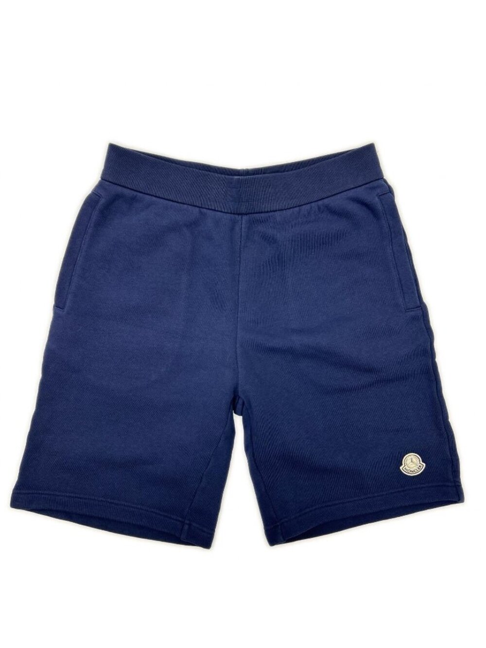 Moncler Genius Mercedes Benz by Shorts Navy Yellow Cotton Logo Embroidery